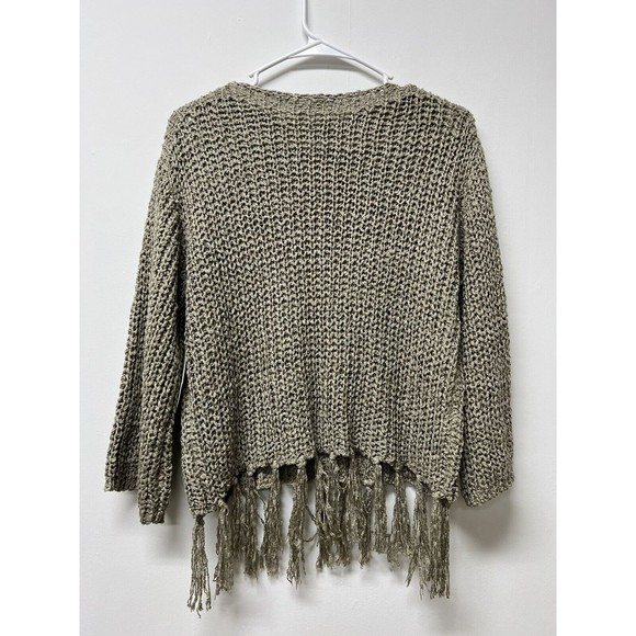 Altar’d State NWT $70 Women’s Loose Knit Fringe Sweater Olive Green Size XS - Picture 5 of 6